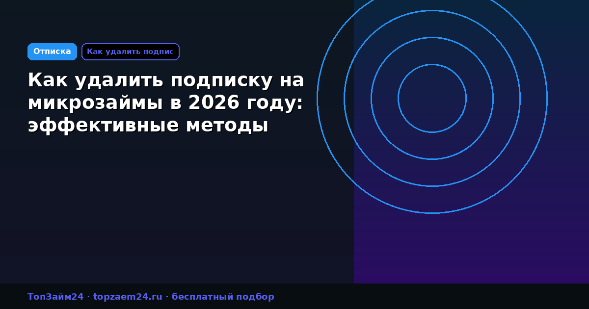 Как удалить подписку на микрозаймы в 2026 году: эффективные методы