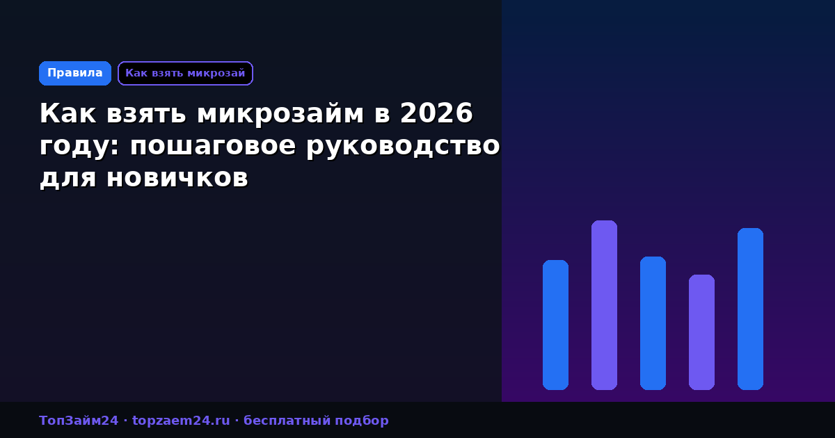 Как взять микрозайм в 2026 году: пошаговое руководство для новичков