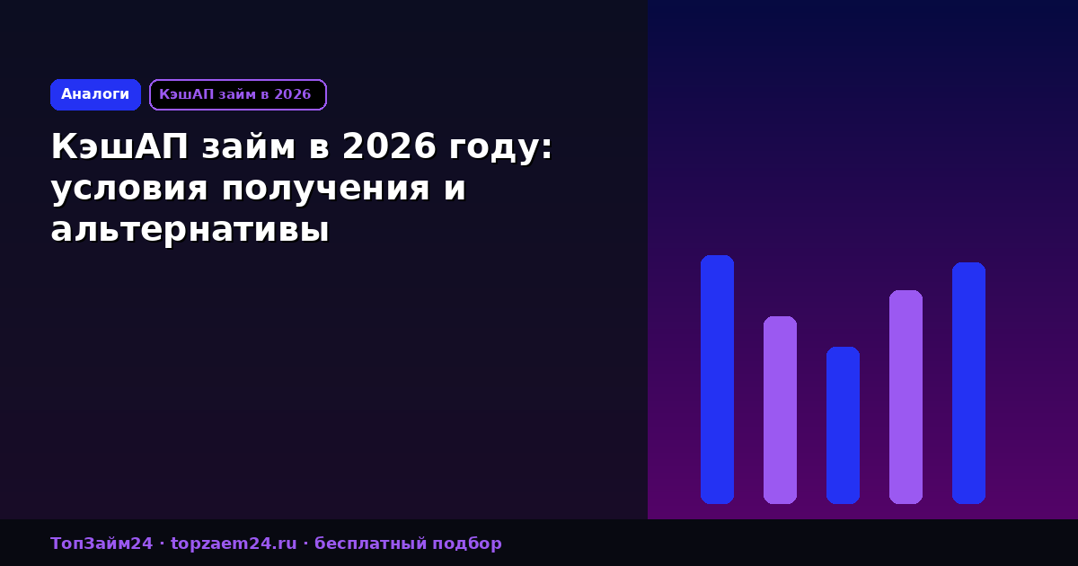 КэшАП займ в 2026 году: условия получения и альтернативы