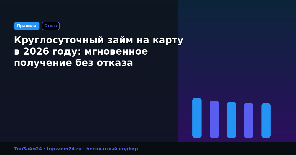 Круглосуточный займ на карту в 2026 году: мгновенное получение без отказа