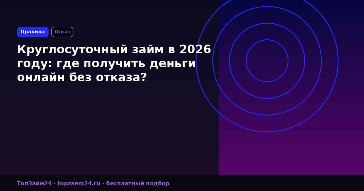 Круглосуточный займ в 2026 году: где получить деньги онлайн без отказа?