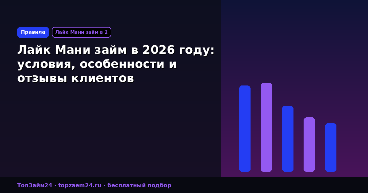 Лайк Мани займ в 2026 году: условия, особенности и отзывы клиентов