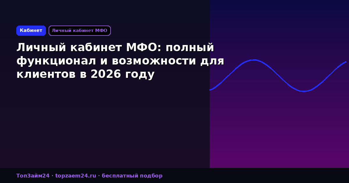 Личный кабинет МФО: полный функционал и возможности для клиентов в 2026 году
