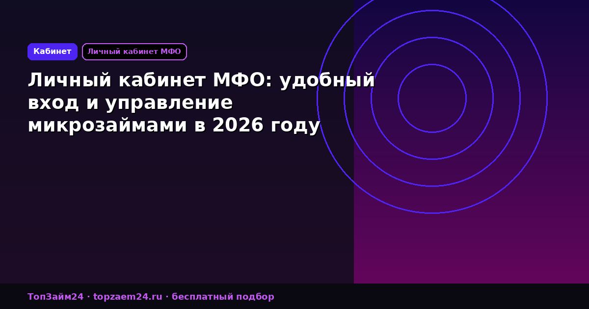Личный кабинет МФО: удобный вход и управление микрозаймами в 2026 году