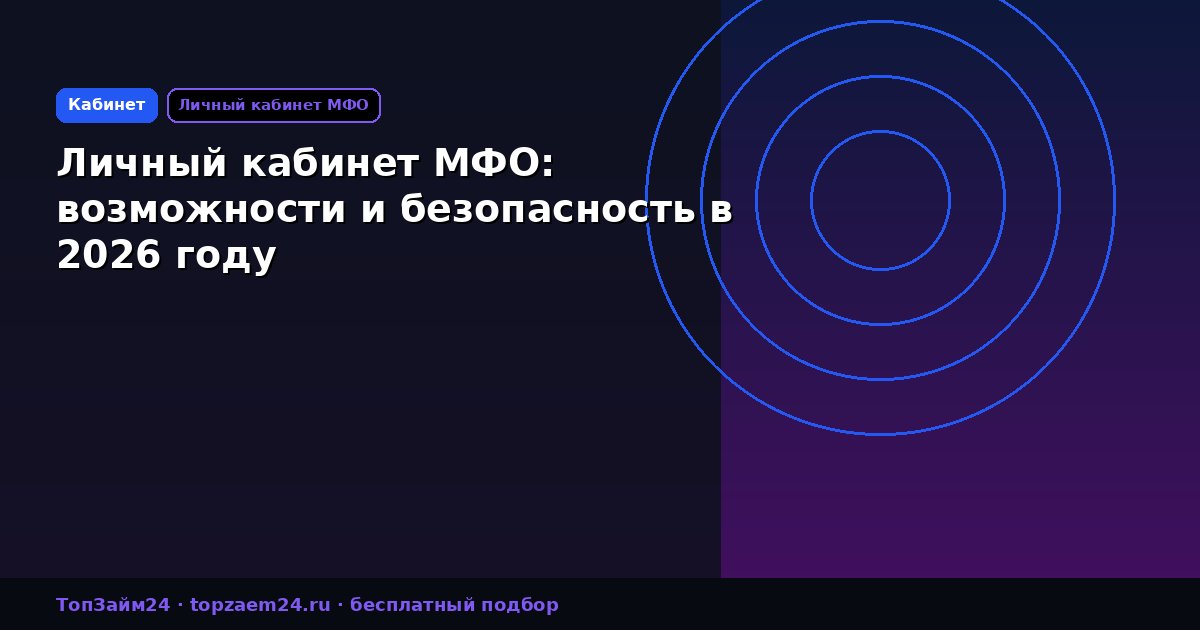 Личный кабинет МФО: возможности и безопасность в 2026 году