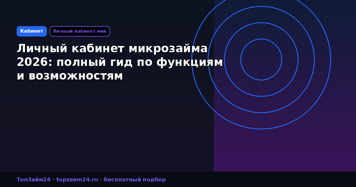 Личный кабинет микрозайма 2026: полный гид по функциям и возможностям