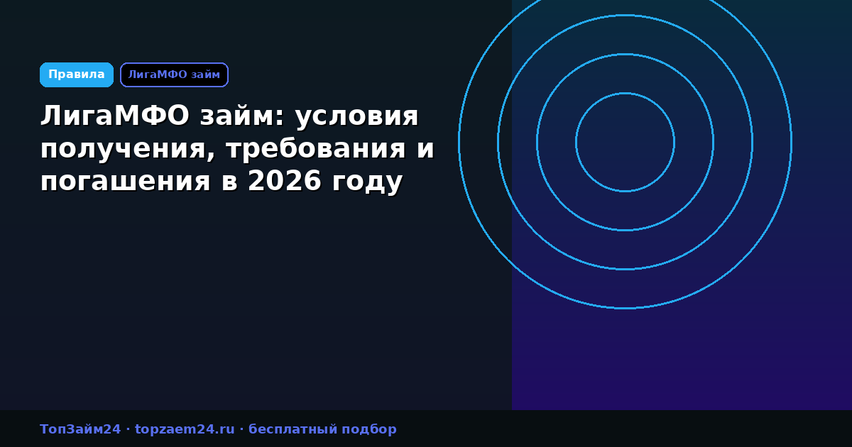 ЛигаМФО займ: условия получения, требования и погашения в 2026 году