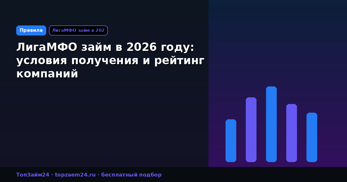 ЛигаМФО займ в 2026 году: условия получения и рейтинг компаний