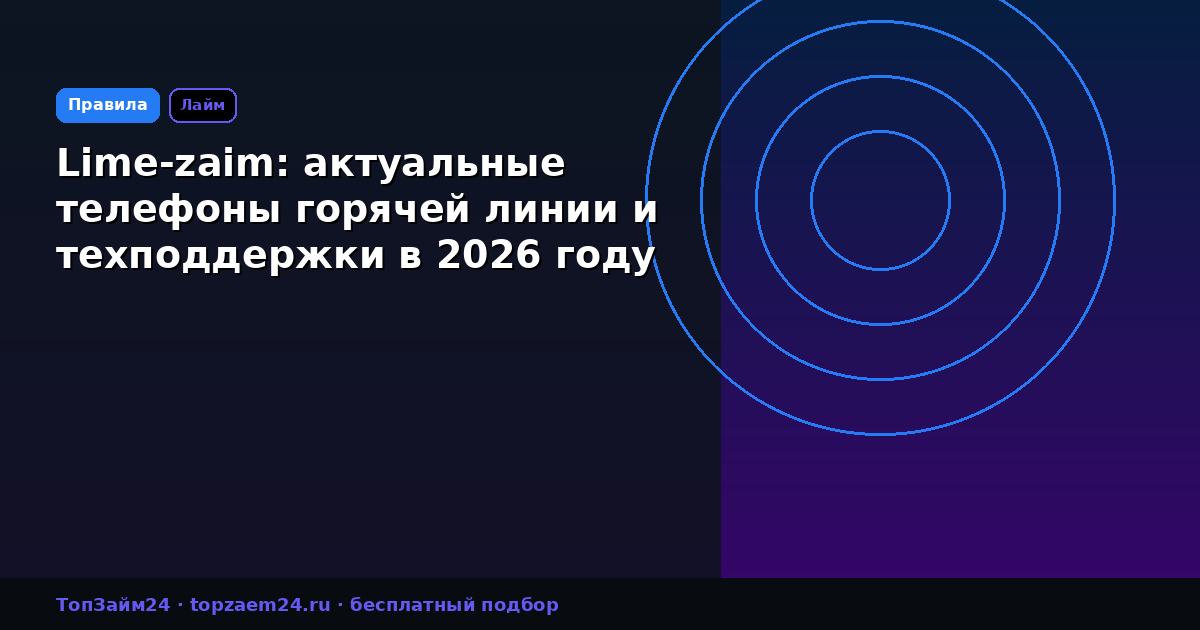 Lime-zaim: актуальные телефоны горячей линии и техподдержки в 2026 году