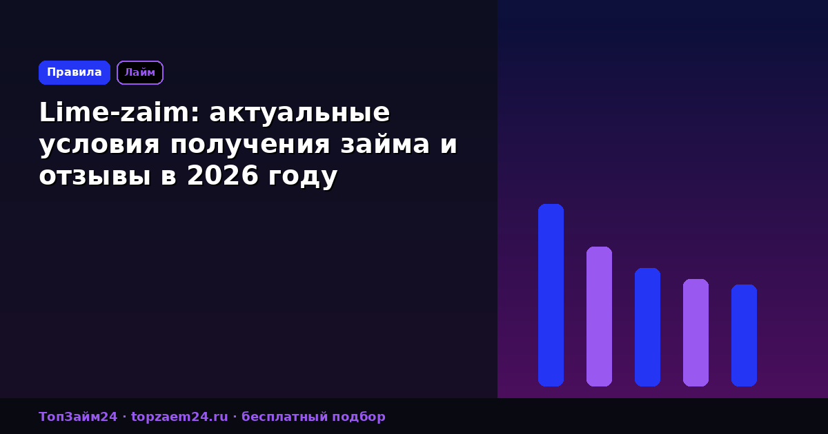 Lime-zaim: актуальные условия получения займа и отзывы в 2026 году