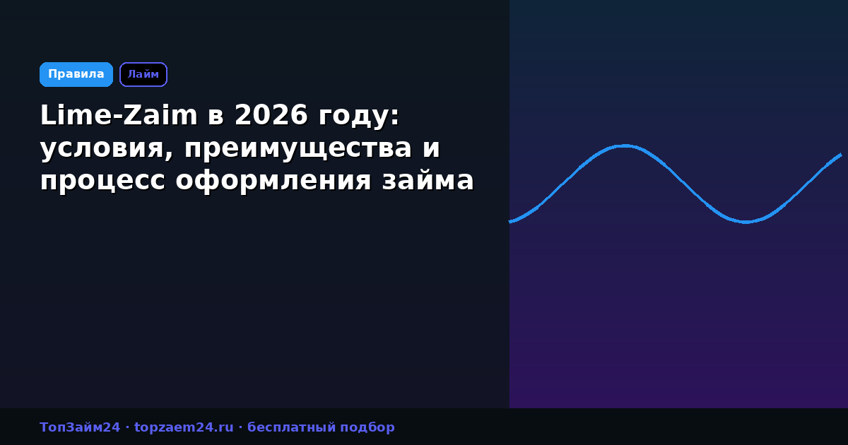 Lime-Zaim в 2026 году: условия, преимущества и процесс оформления займа