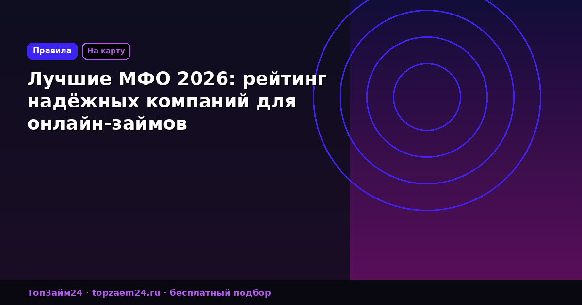 Лучшие МФО 2026: рейтинг надёжных компаний для онлайн-займов