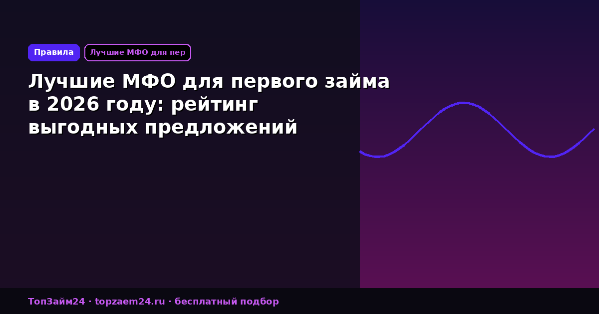 Лучшие МФО для первого займа в 2026 году: рейтинг выгодных предложений