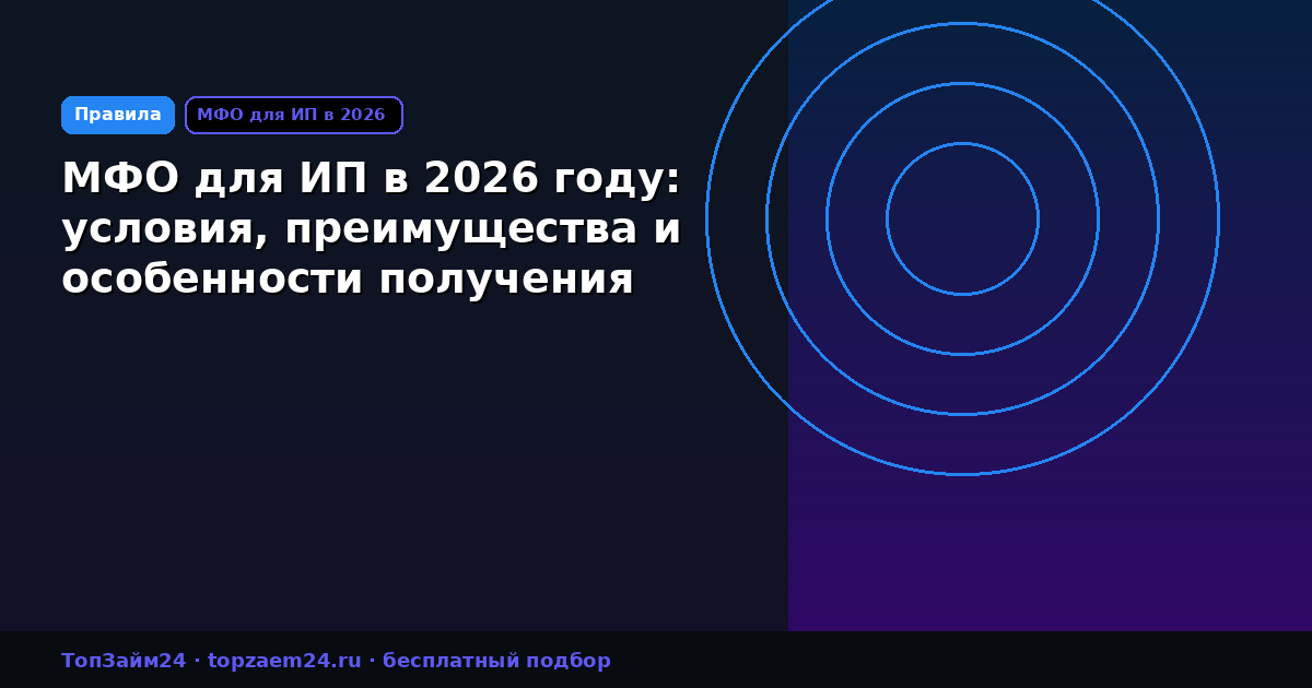 МФО для ИП в 2026 году: условия, преимущества и особенности получения
