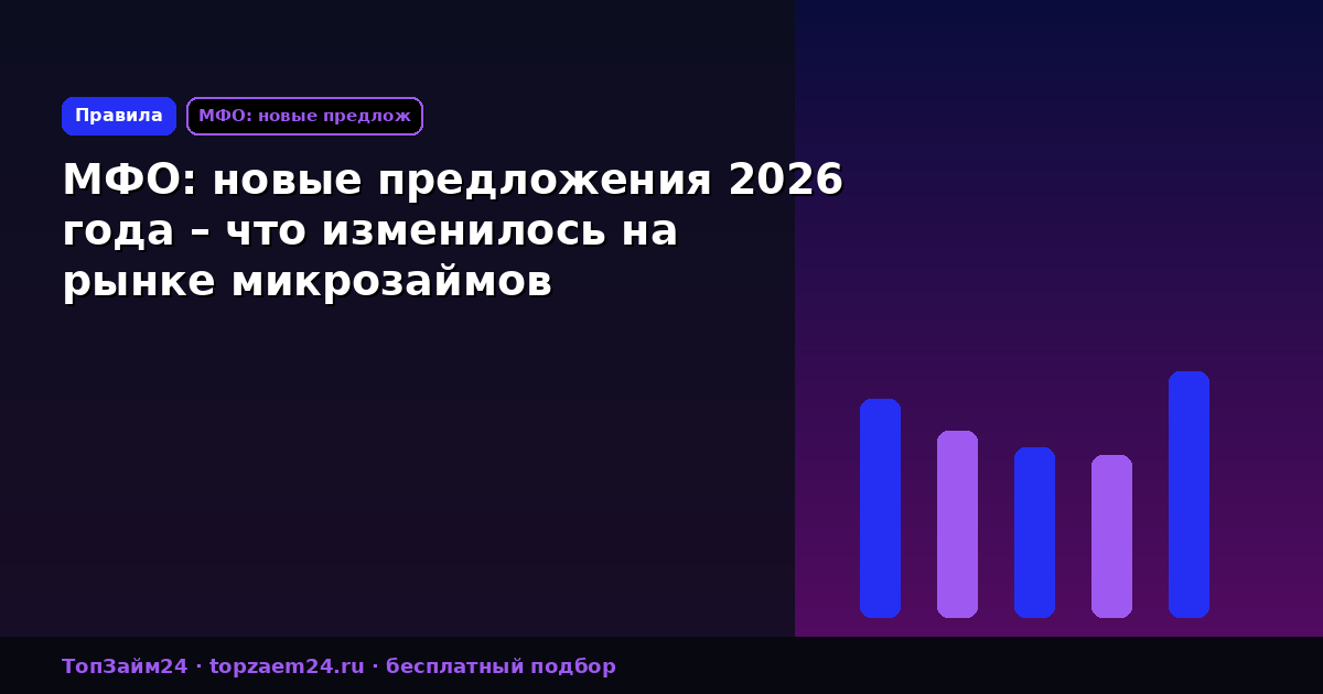 МФО: новые предложения 2026 года – что изменилось на рынке микрозаймов