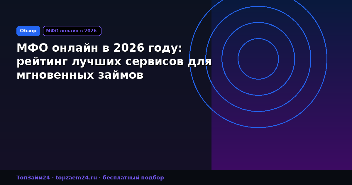 МФО онлайн в 2026 году: рейтинг лучших сервисов для мгновенных займов