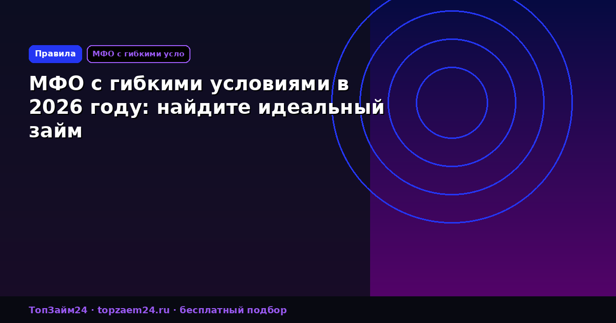 МФО с гибкими условиями в 2026 году: найдите идеальный займ