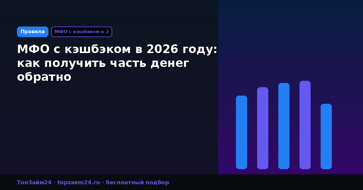 МФО с кэшбэком в 2026 году: как получить часть денег обратно