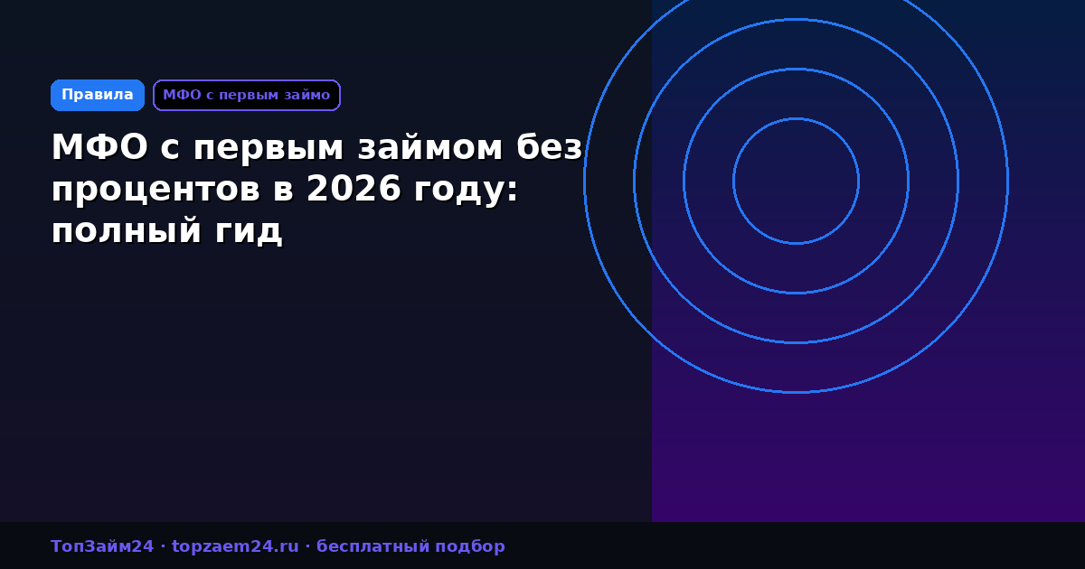 МФО с первым займом без процентов в 2026 году: полный гид