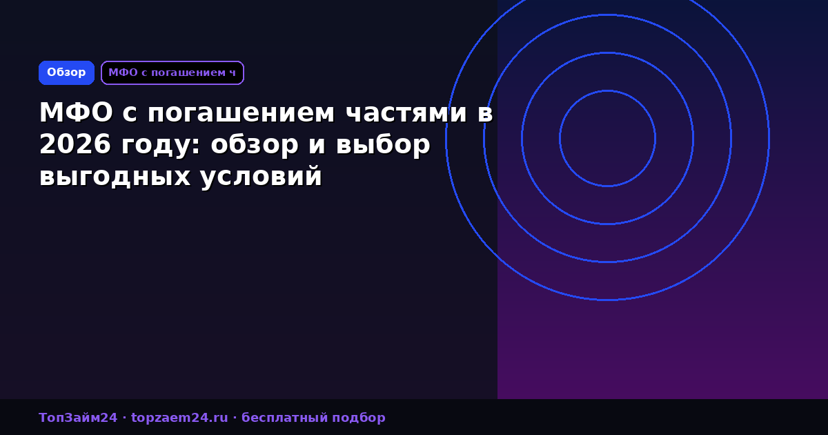 МФО с погашением частями в 2026 году: обзор и выбор выгодных условий