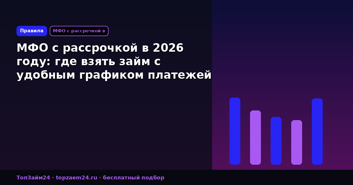 МФО с рассрочкой в 2026 году: где взять займ с удобным графиком платежей