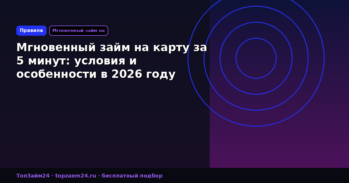 Мгновенный займ на карту за 5 минут: условия и особенности в 2026 году