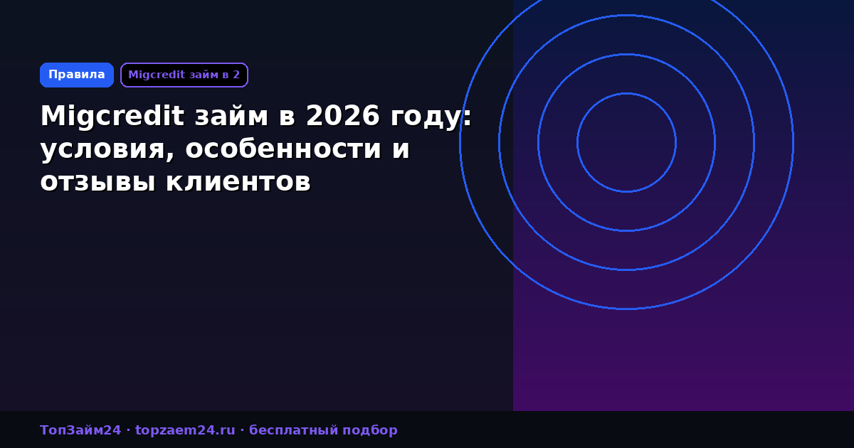 Migcredit займ в 2026 году: условия, особенности и отзывы клиентов