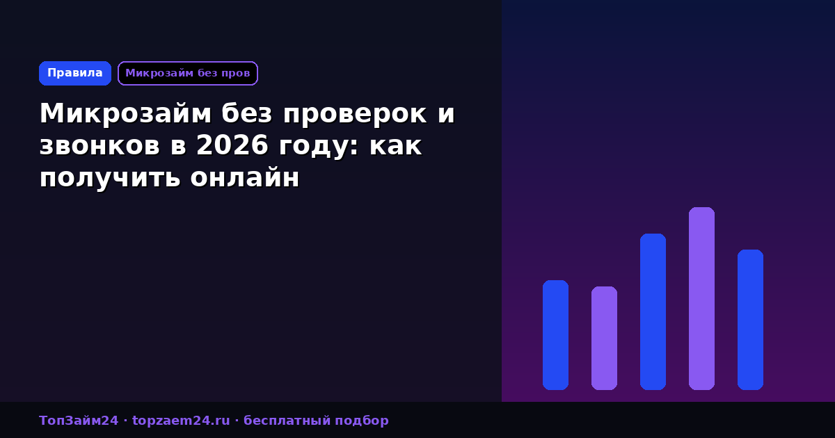 Микрозайм без проверок и звонков в 2026 году: как получить онлайн