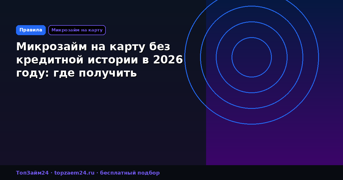 Микрозайм на карту без кредитной истории в 2026 году: где получить