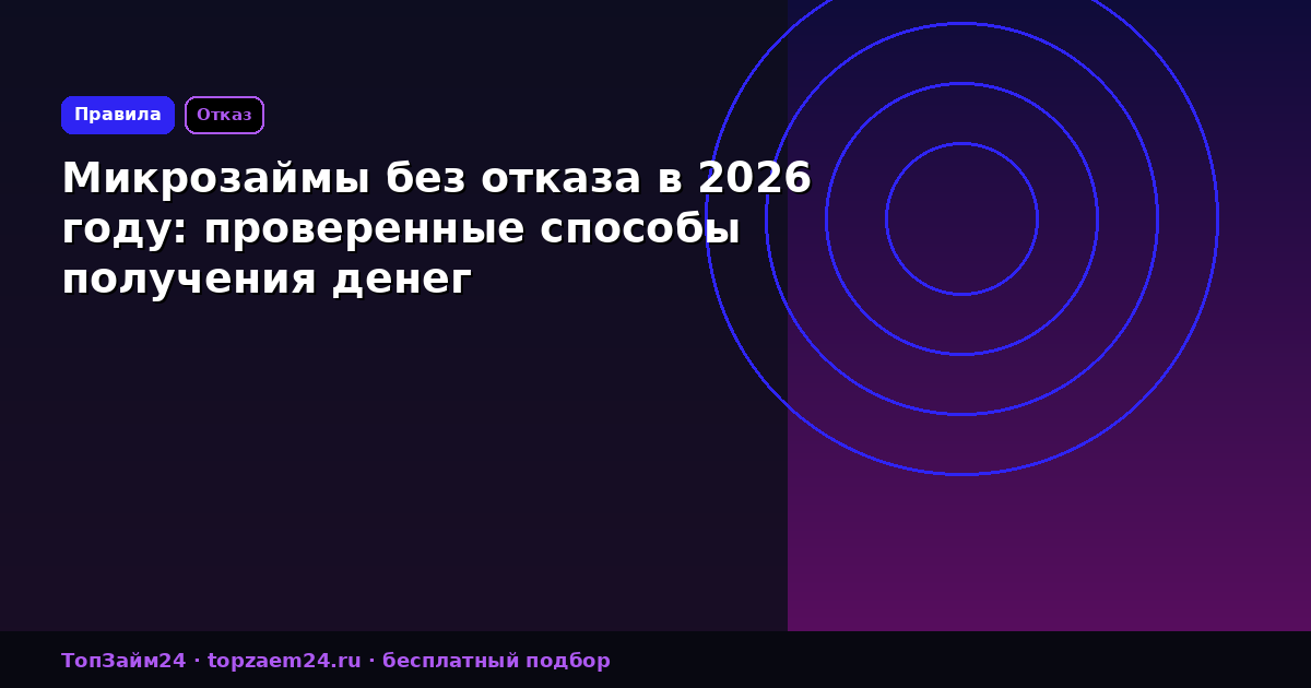 Микрозаймы без отказа в 2026 году: проверенные способы получения денег