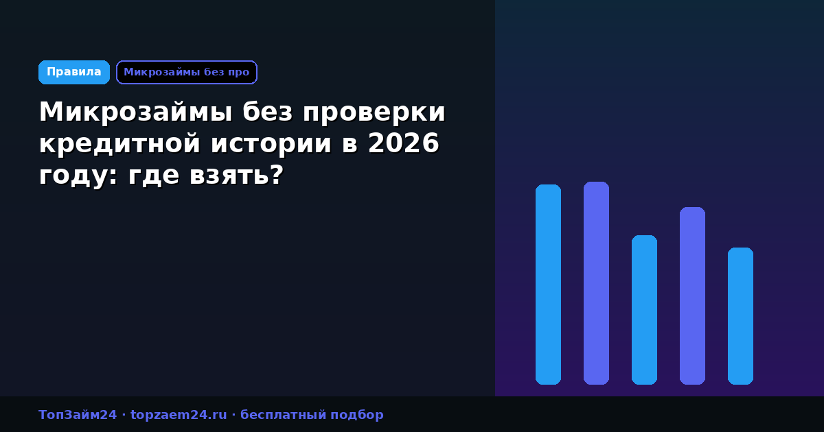 Микрозаймы без проверки кредитной истории в 2026 году: где взять?