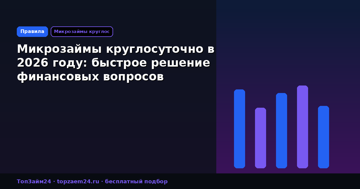 Микрозаймы круглосуточно в 2026 году: быстрое решение финансовых вопросов