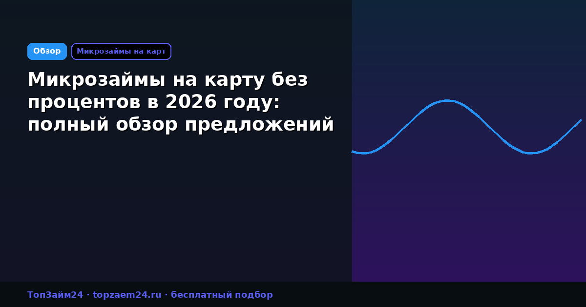 Микрозаймы на карту без процентов в 2026 году: полный обзор предложений