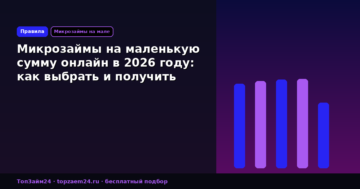 Микрозаймы на маленькую сумму онлайн в 2026 году: как выбрать и получить