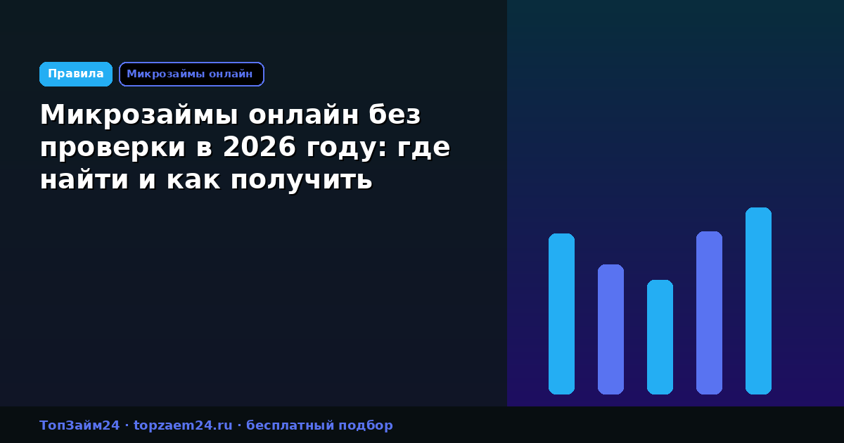 Микрозаймы онлайн без проверки в 2026 году: где найти и как получить