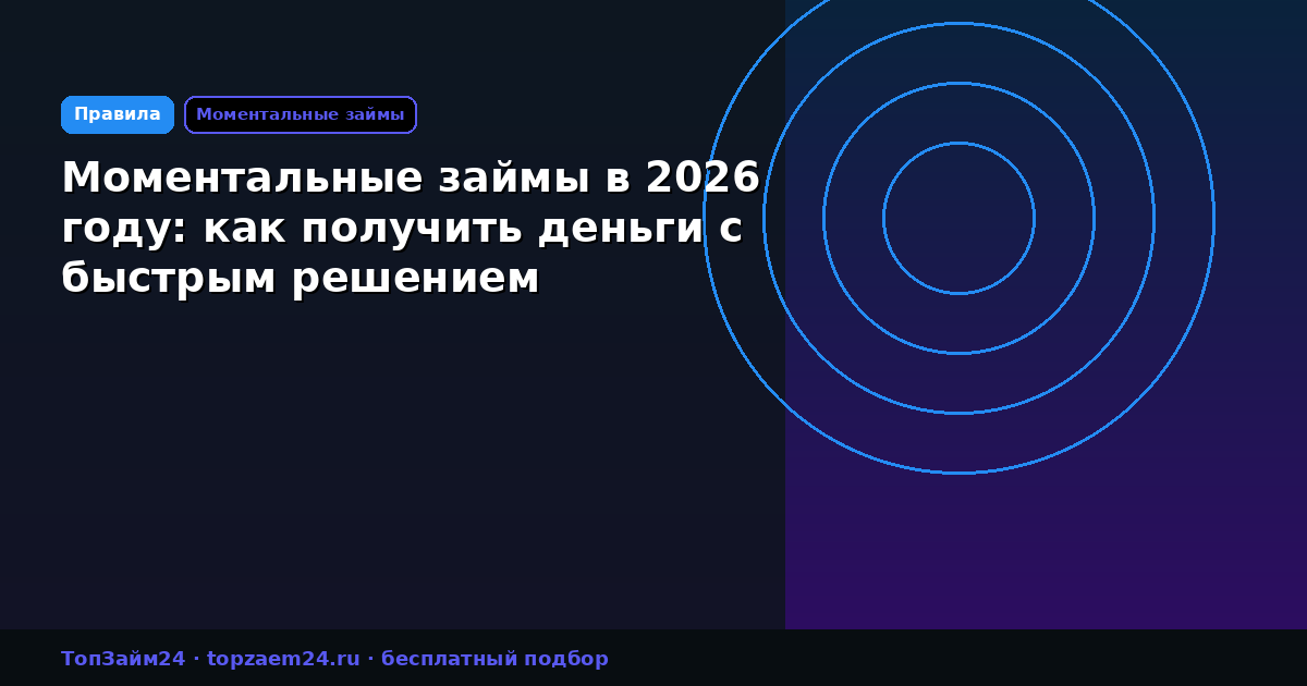 Моментальные займы в 2026 году: как получить деньги с быстрым решением