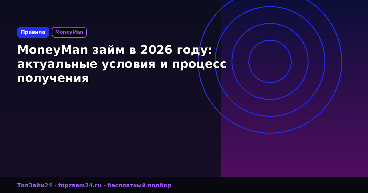 MoneyMan займ в 2026 году: актуальные условия и процесс получения