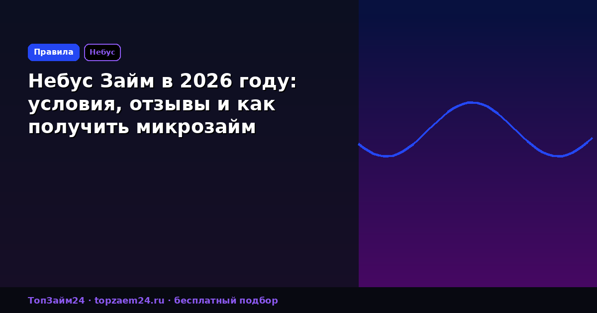 Небус Займ в 2026 году: условия, отзывы и как получить микрозайм