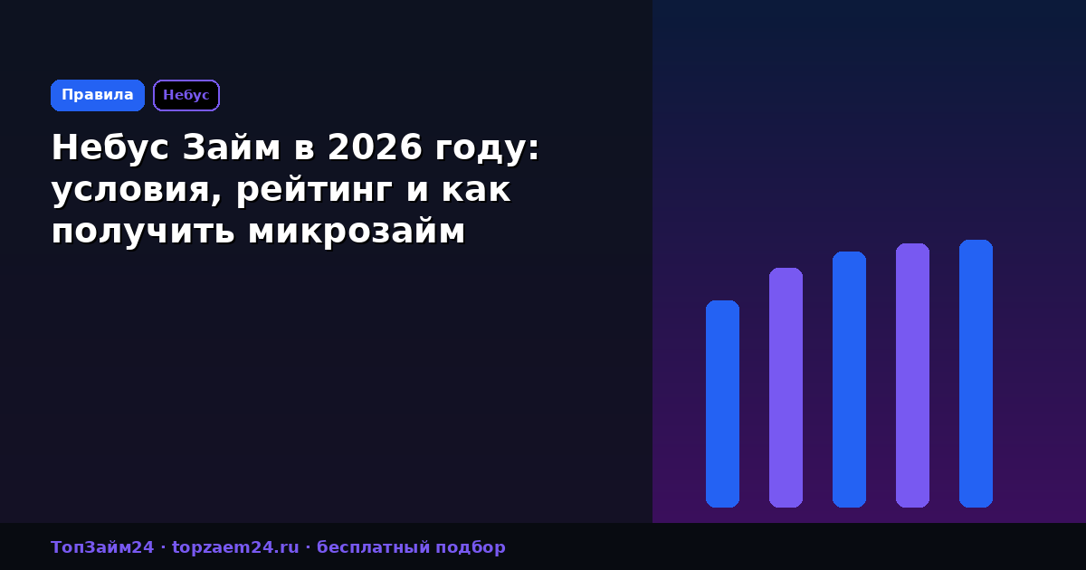 Небус Займ в 2026 году: условия, рейтинг и как получить микрозайм