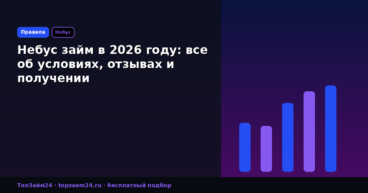 Небус займ в 2026 году: все об условиях, отзывах и получении