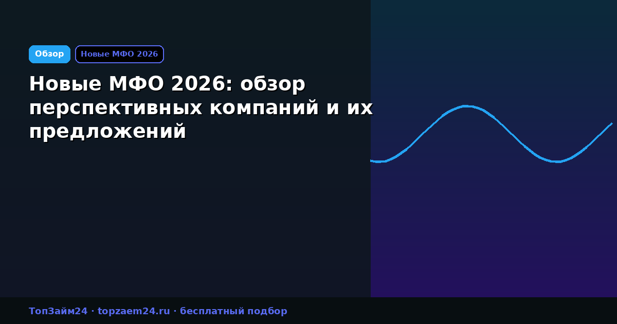 Новые МФО 2026: обзор перспективных компаний и их предложений