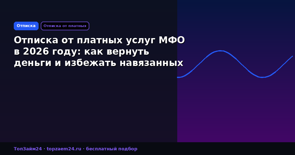Отписка от платных услуг МФО в 2026 году: как вернуть деньги и избежать навязанных сервисов