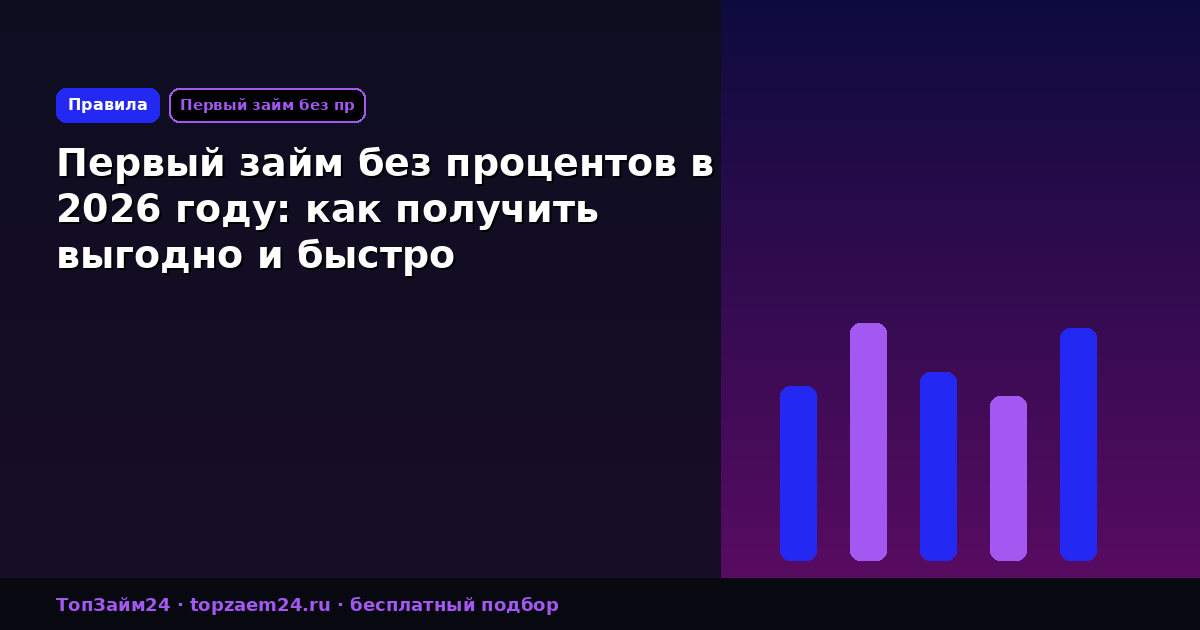 Первый займ без процентов в 2026 году: как получить выгодно и быстро
