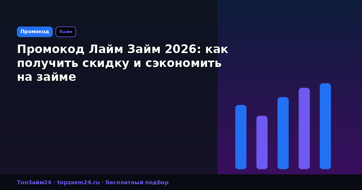 Промокод Лайм Займ 2026: как получить скидку и сэкономить на займе