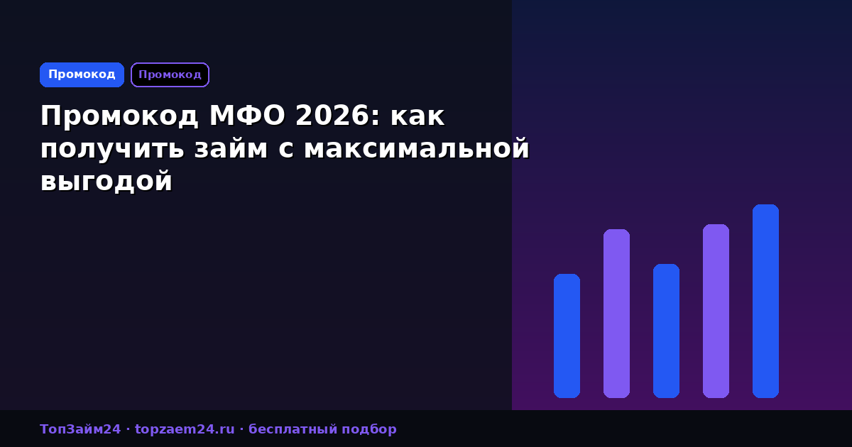 Промокод МФО 2026: как получить займ с максимальной выгодой
