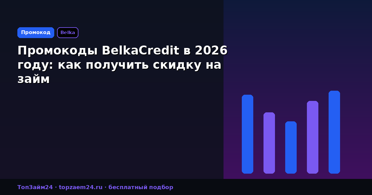 Промокоды BelkaCredit в 2026 году: как получить скидку на займ