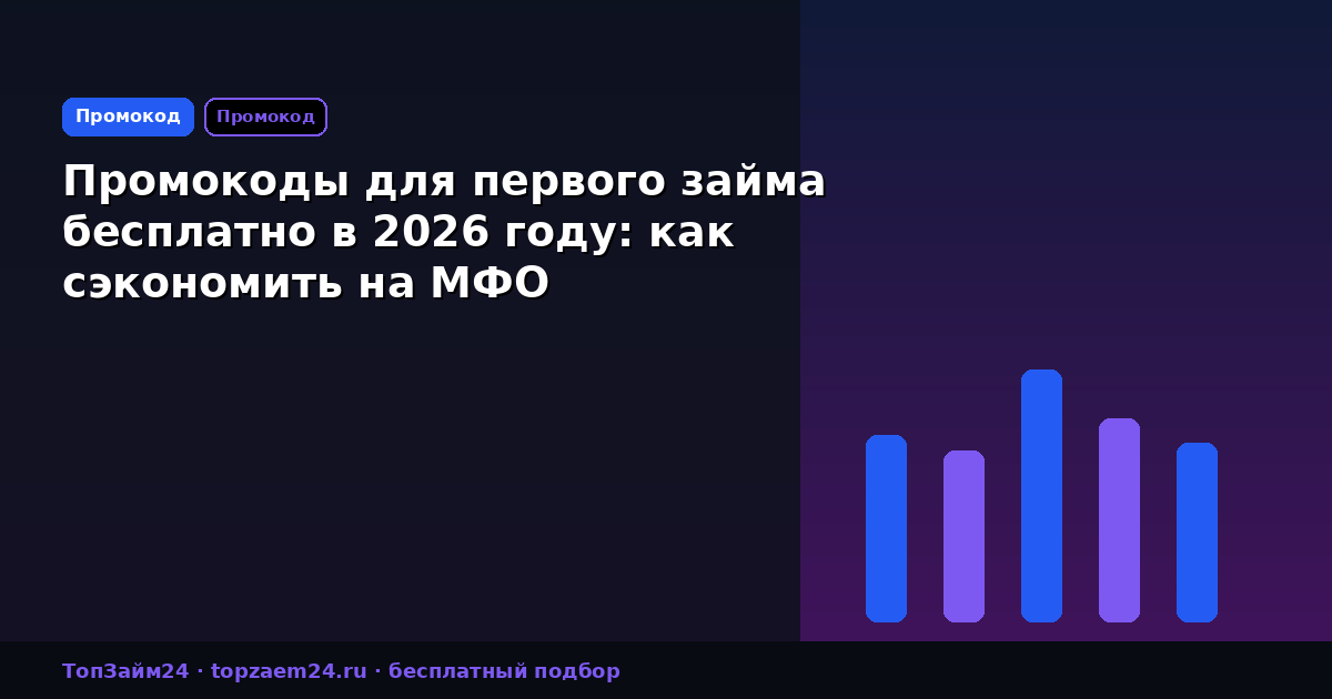 Промокоды для первого займа бесплатно в 2026 году: как сэкономить на МФО