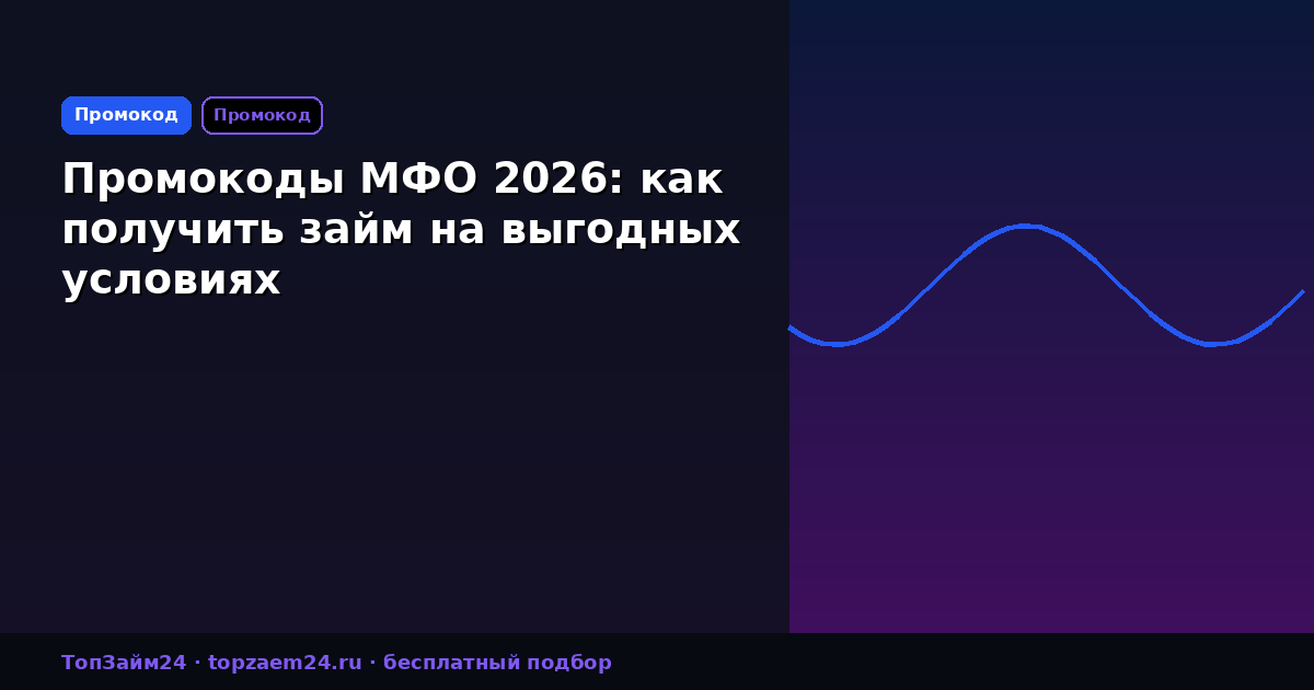 Промокоды МФО 2026: как получить займ на выгодных условиях