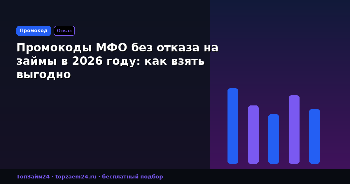Промокоды МФО без отказа на займы в 2026 году: как взять выгодно