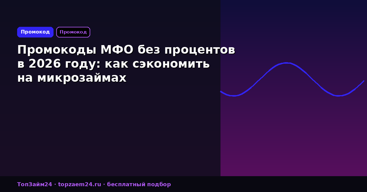 Промокоды МФО без процентов в 2026 году: как сэкономить на микрозаймах